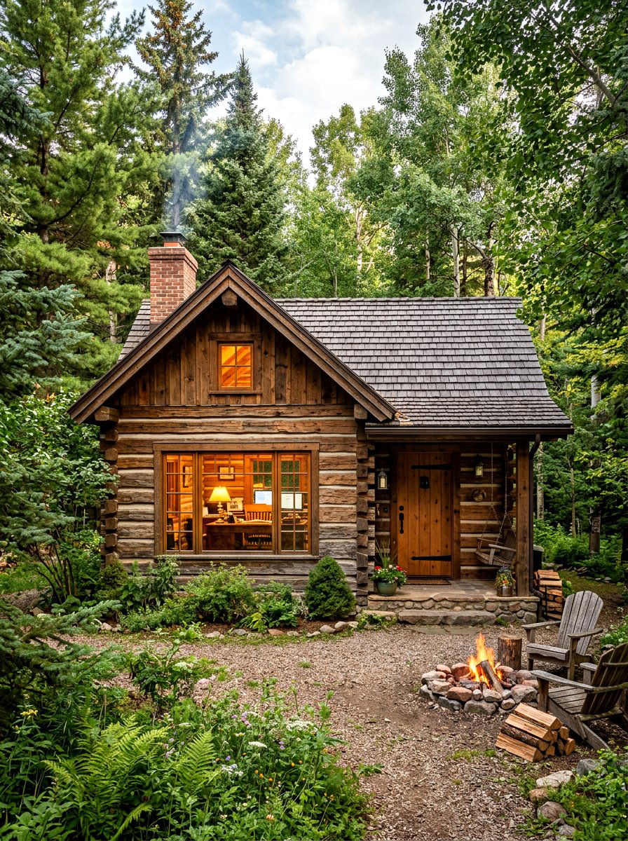 Rustic Log Cabin - 30 office shed ideas