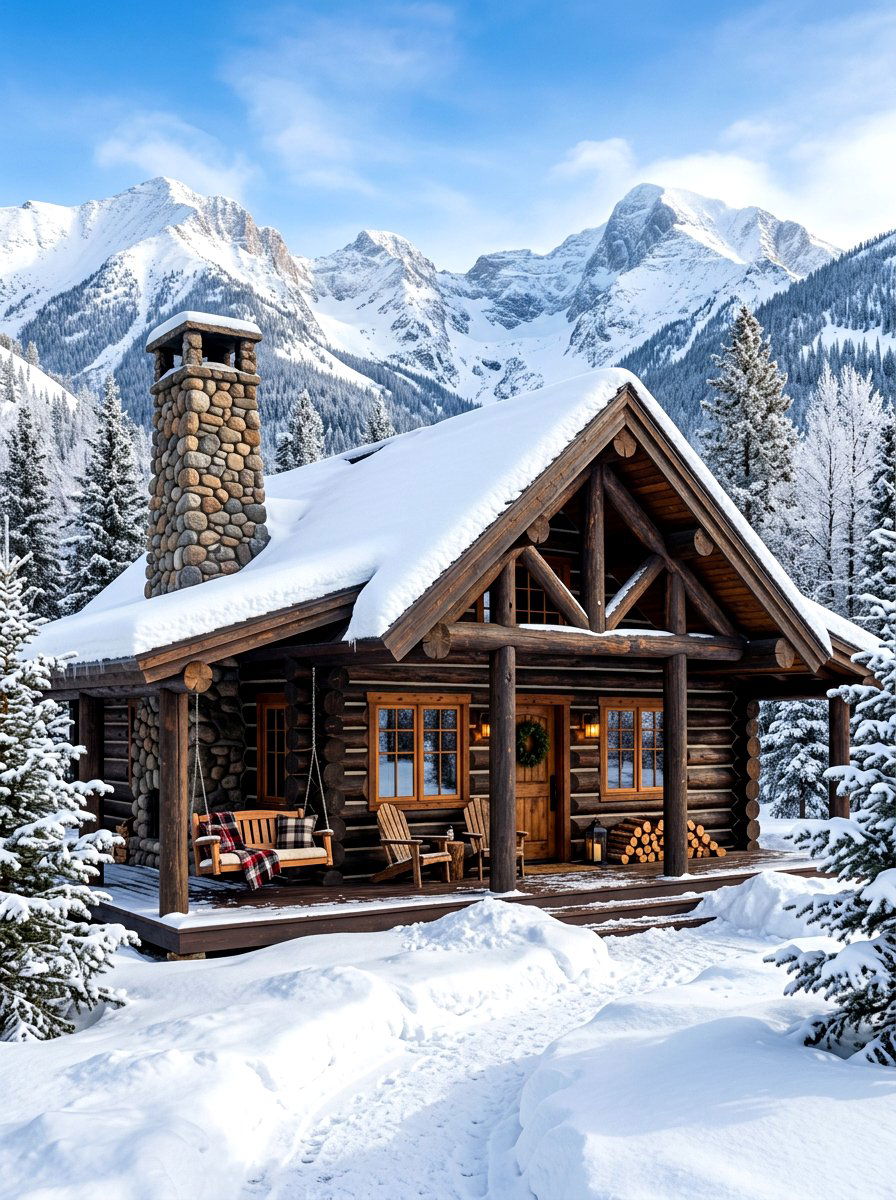 Rustic Log Cabin Exterior - 30 tiny cottage exterior ideas
