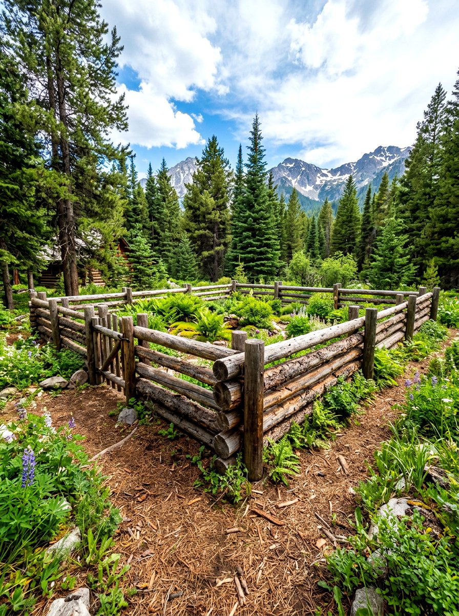 Rustic Log Enclosure - 30 trash bin screen ideas