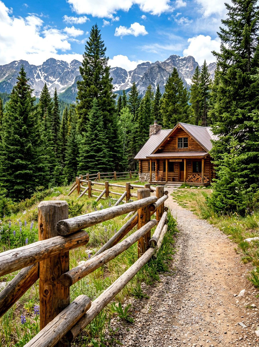 Rustic Log Fence - 30 wooden fence ideas