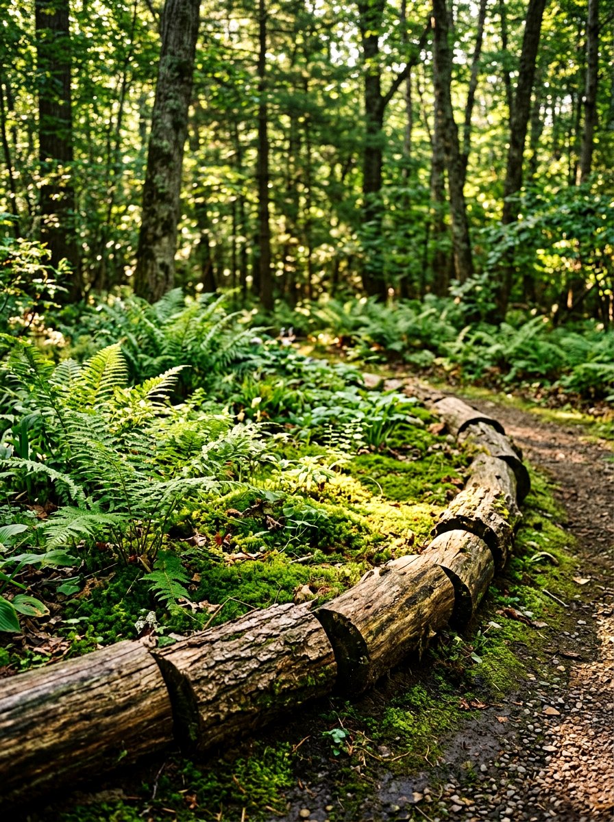 Rustic Log Garden Edging - 30 flower bed border ideas