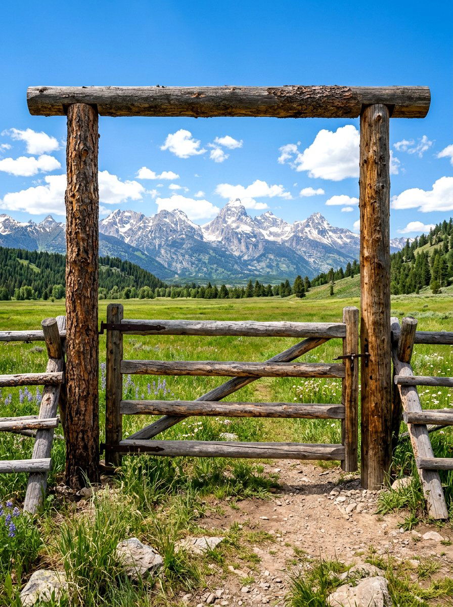 Rustic Log Gate - 30 front gate ideas