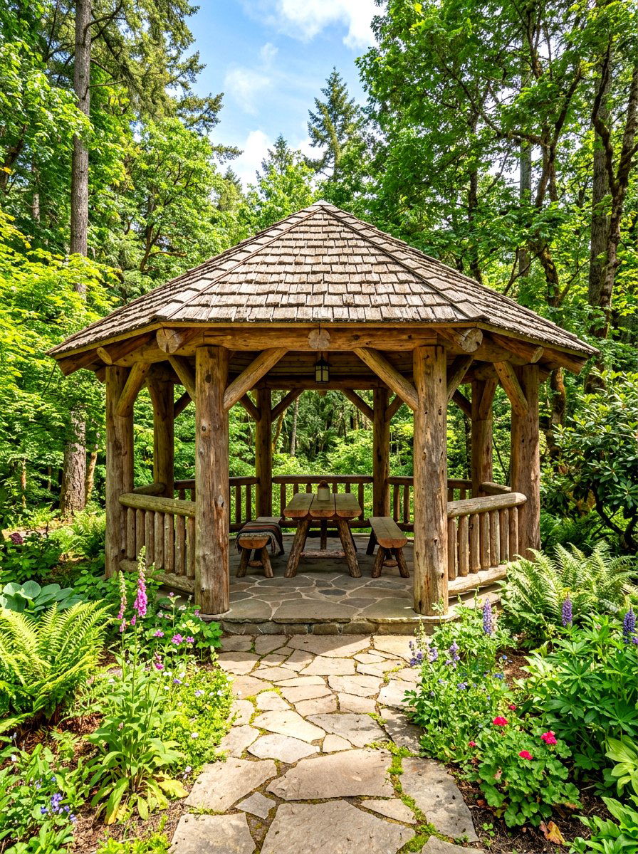 Rustic Log Gazebo - 30 small gazebo ideas
