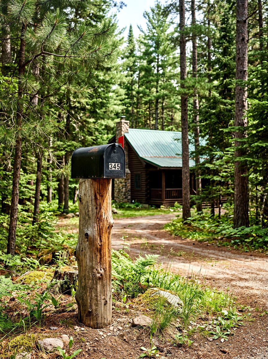 Rustic Log Mailbox Post - 30 statement mailbox ideas aesthetic