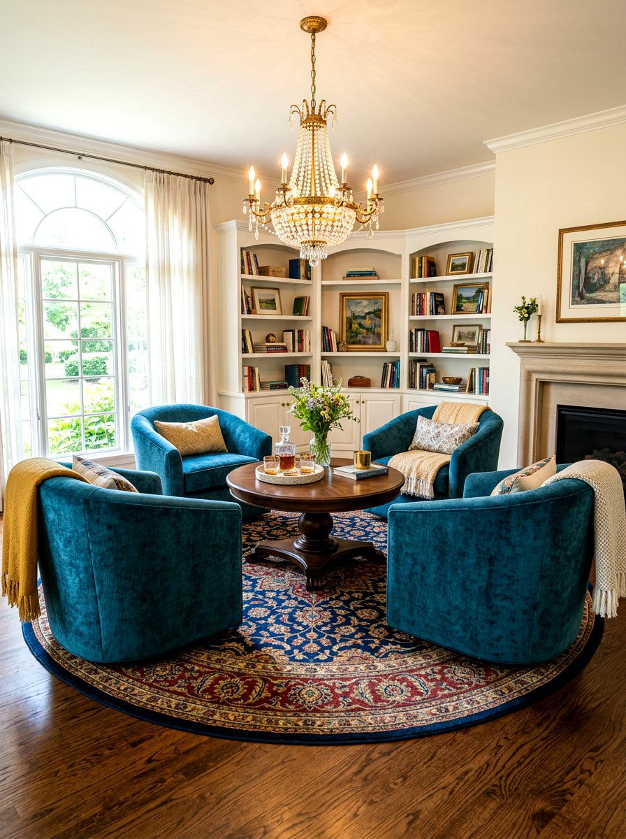 Rustic Log Manor - 30 country manor living room ideas