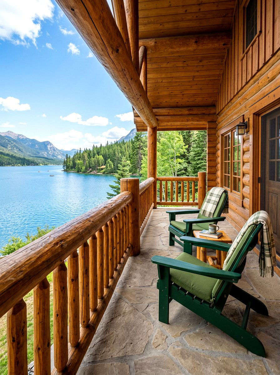 Rustic Log Railing - 30 porch handrail ideas