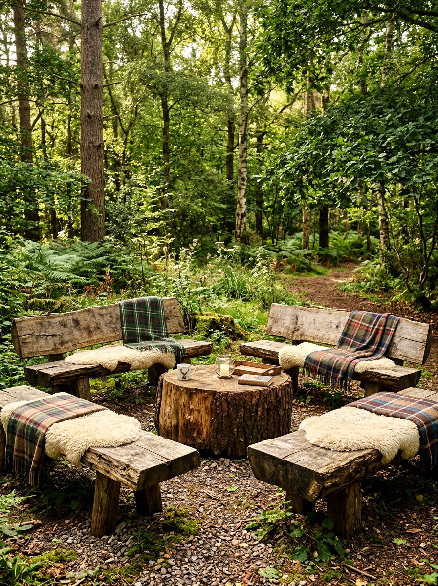 Rustic Log Seating - 30 garden lounge ideas