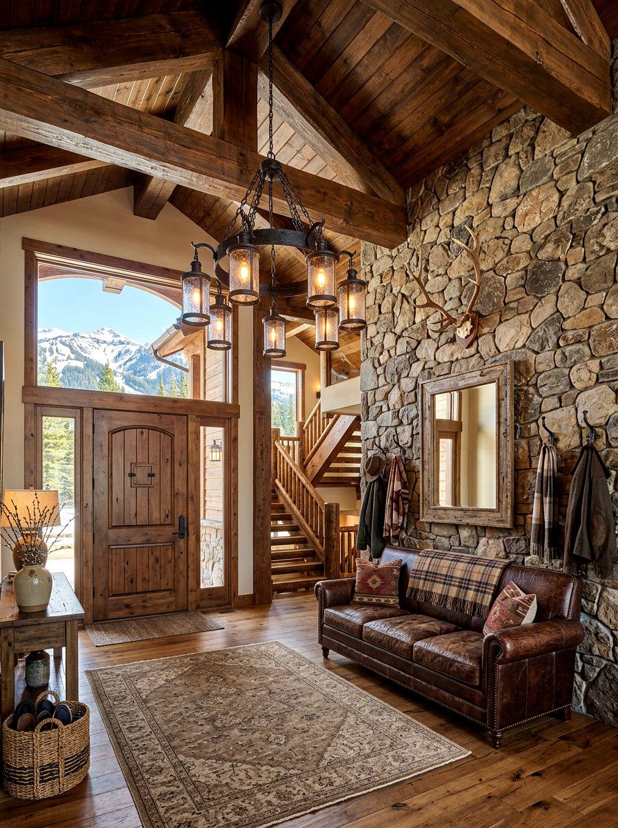 Rustic Luxury Entryway - 30 luxury entryway styling ideas