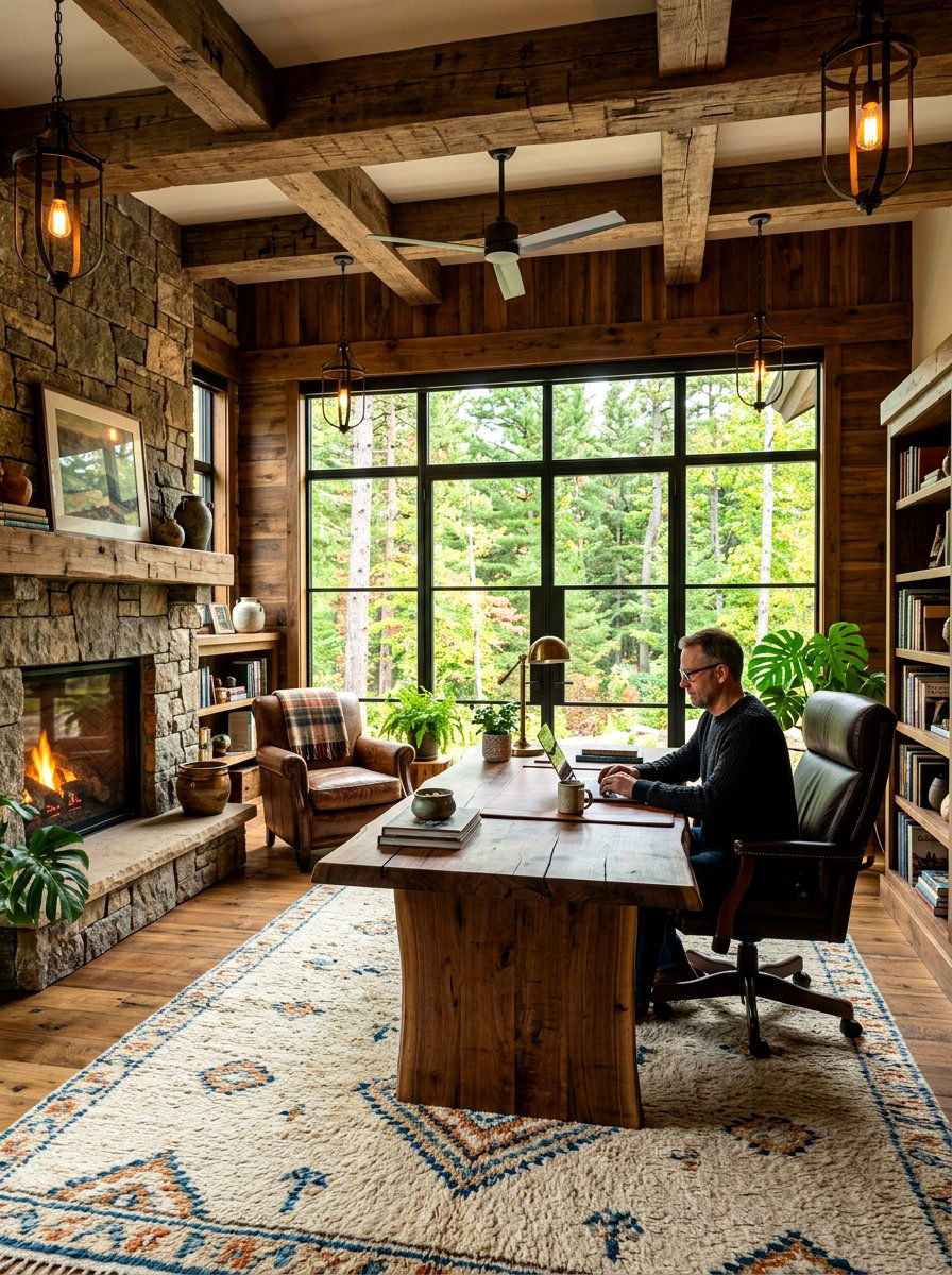 Rustic Luxury Home Office - 30 executive home office ideas