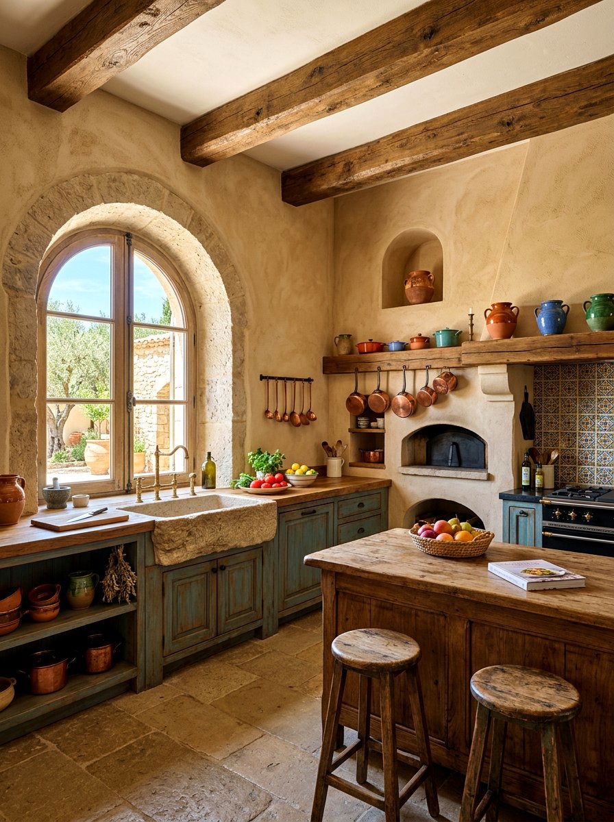 Rustic Mediterranean Farmhouse Kitchen - 30 European farmhouse kitchen ideas