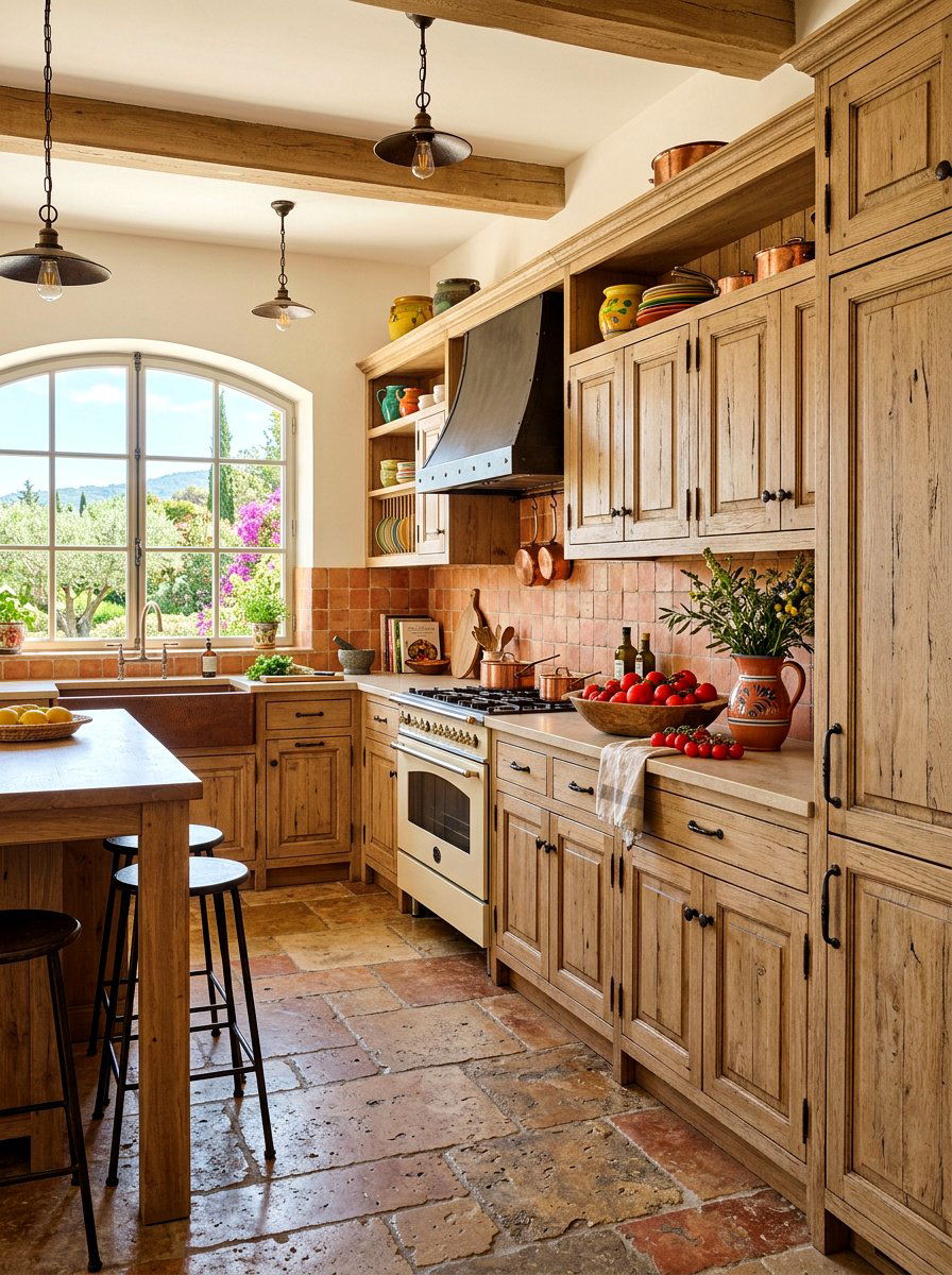 Rustic Mediterranean kitchen cabinet - 30 tomato girl kitchen ideas