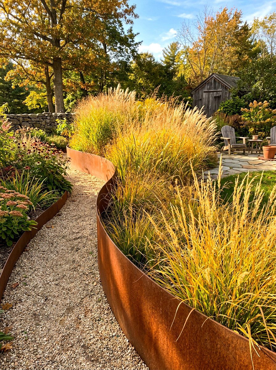 Rustic Metal Garden Edging - 30 metal landscape edging ideas