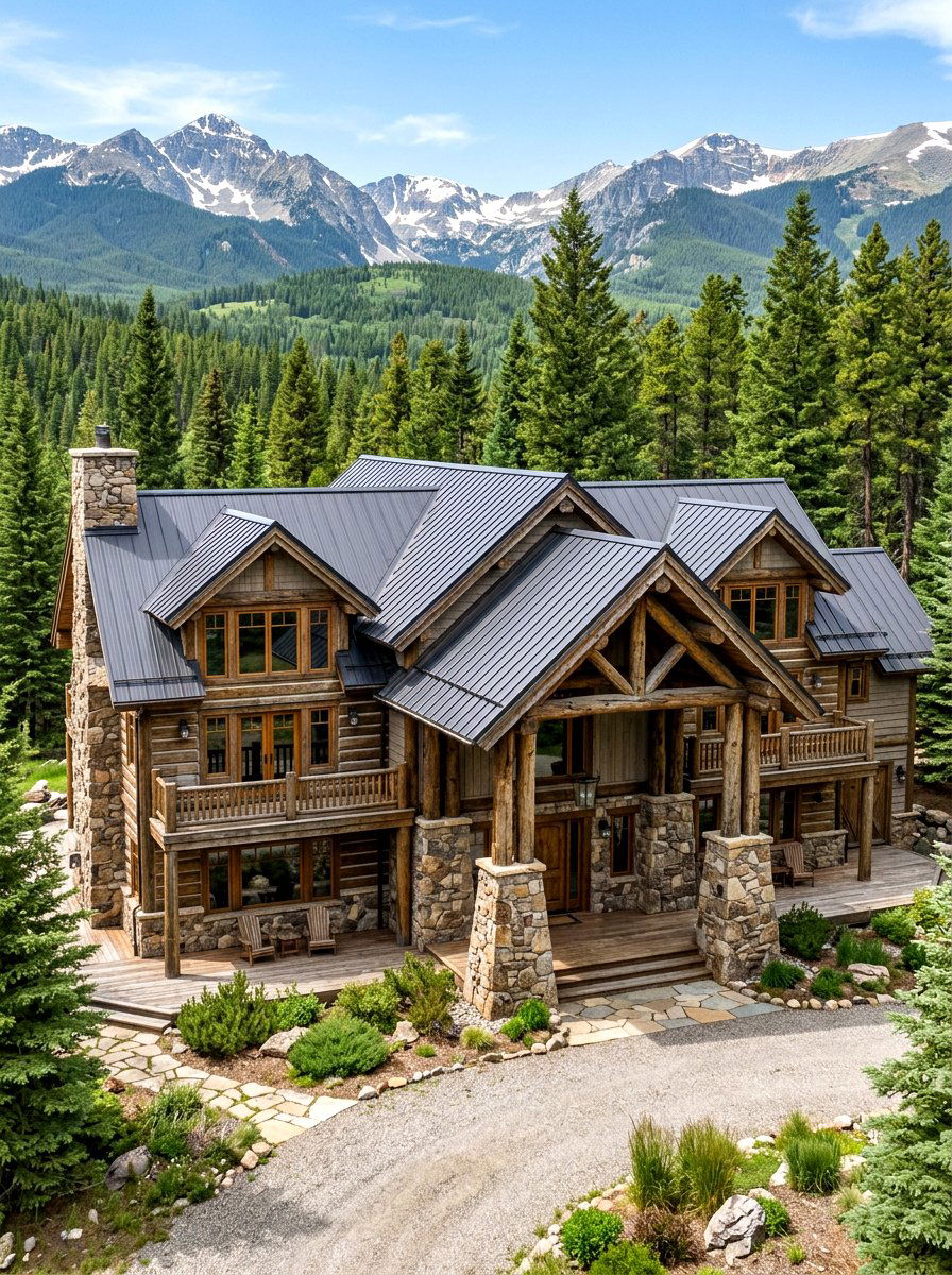 Rustic Mountain Facade - 30 front facade makeover ideas aesthetic