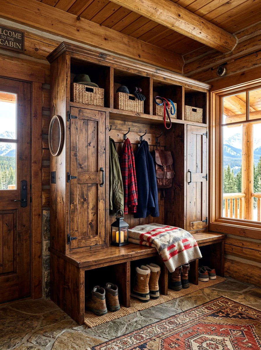 Rustic Mudroom Locker - 30 mudroom locker ideas