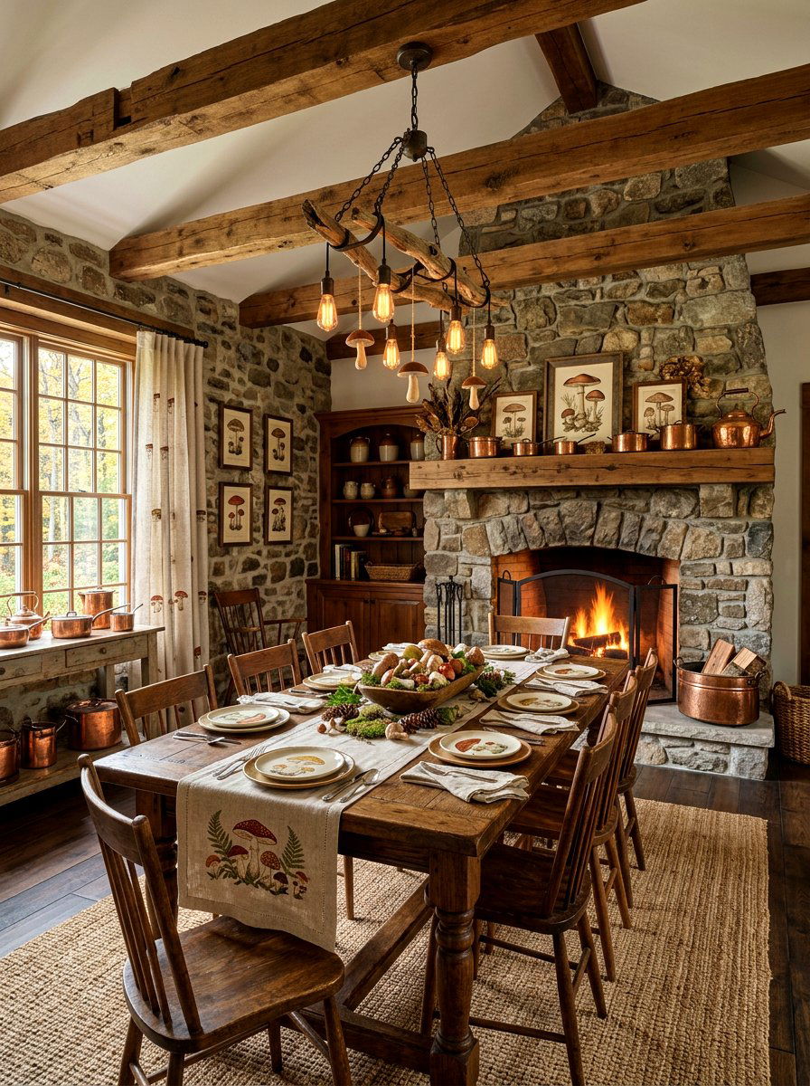 Rustic Mushroom Dining Room - 30 mushroom dining room ideas