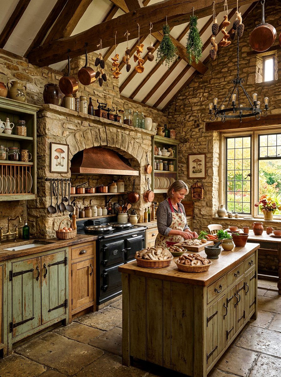Rustic Mushroom Kitchen - 30 mushroom cabinet kitchen ideas