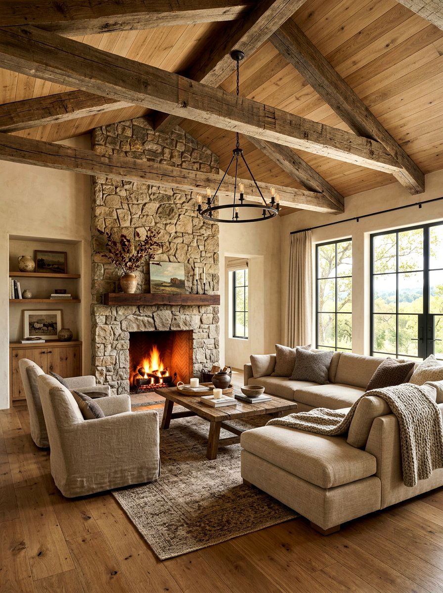 Rustic Neutral Living Room - 30 neutral living room ideas