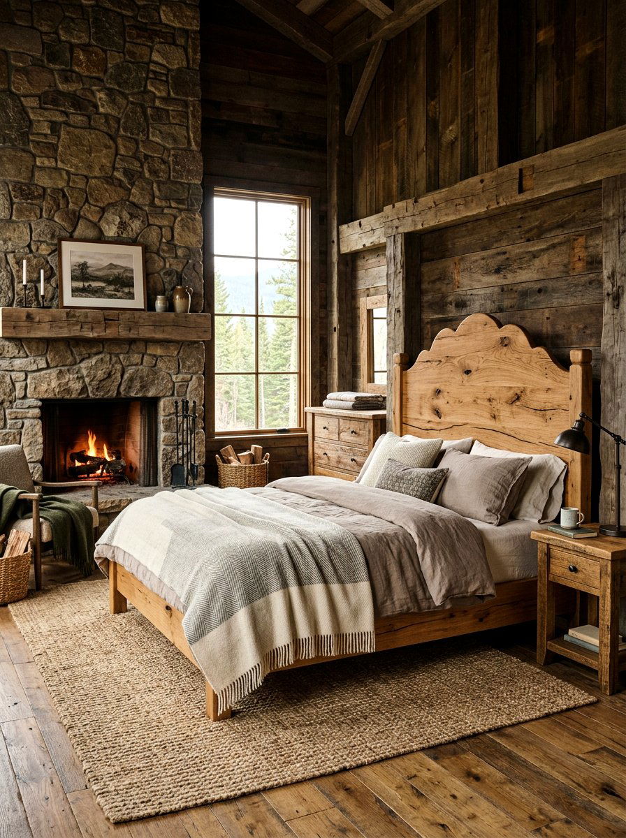 Rustic Oak Scalloped Headboard - 30 scalloped headboard ideas