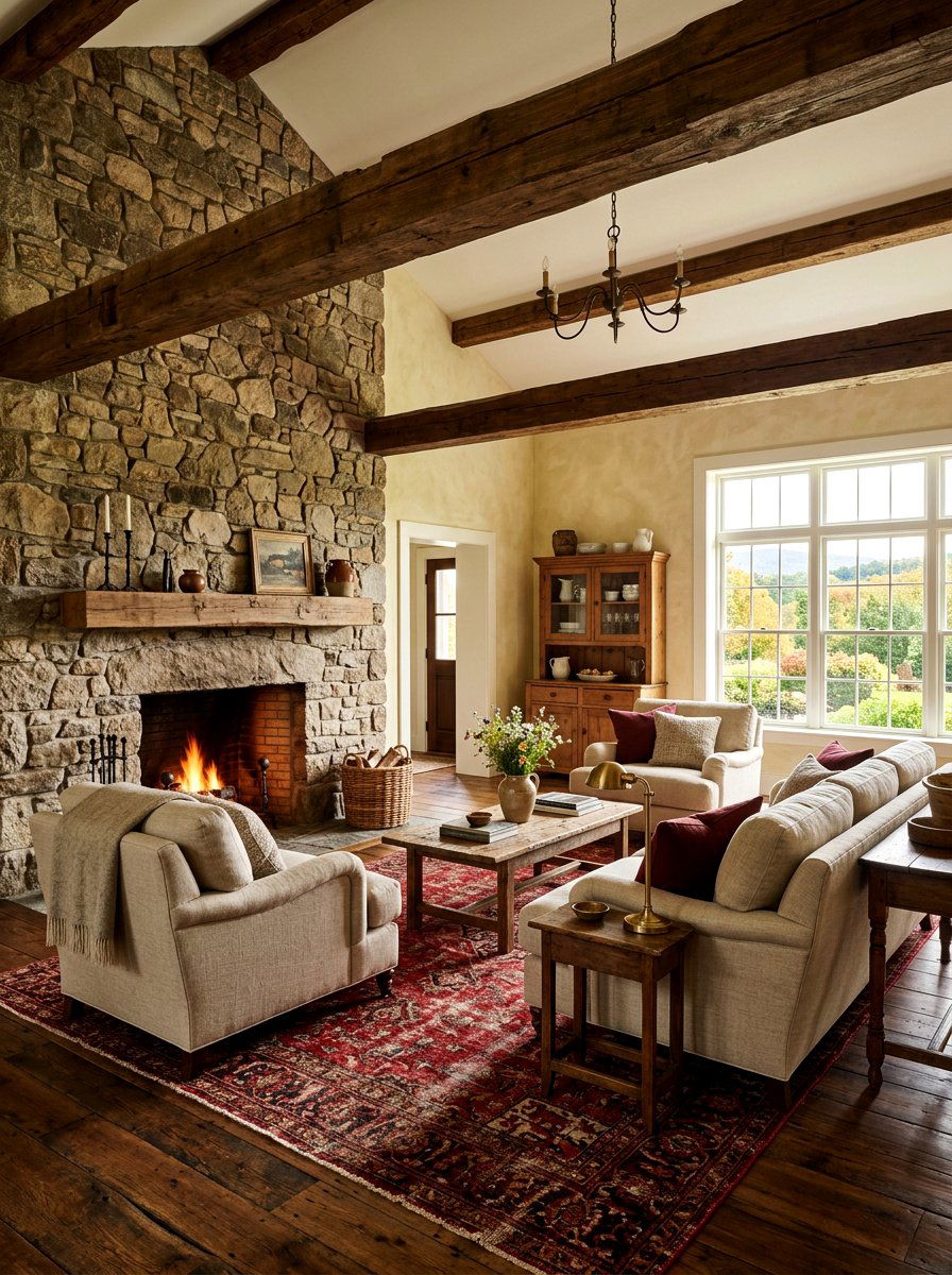 Rustic Oxblood Living Room - 30 oxblood living room ideas