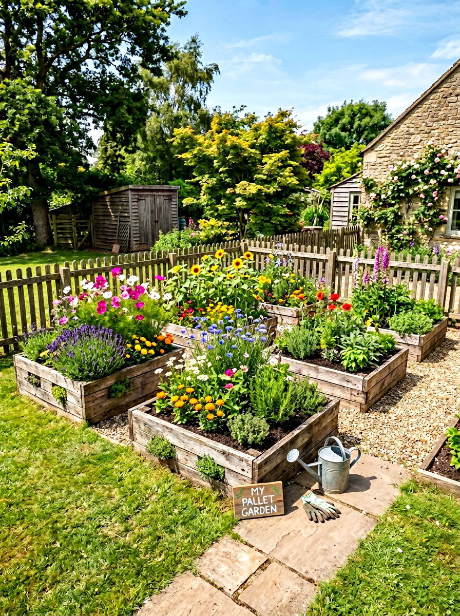 Rustic Pallet Garden Layout - 30 raised bed layout ideas