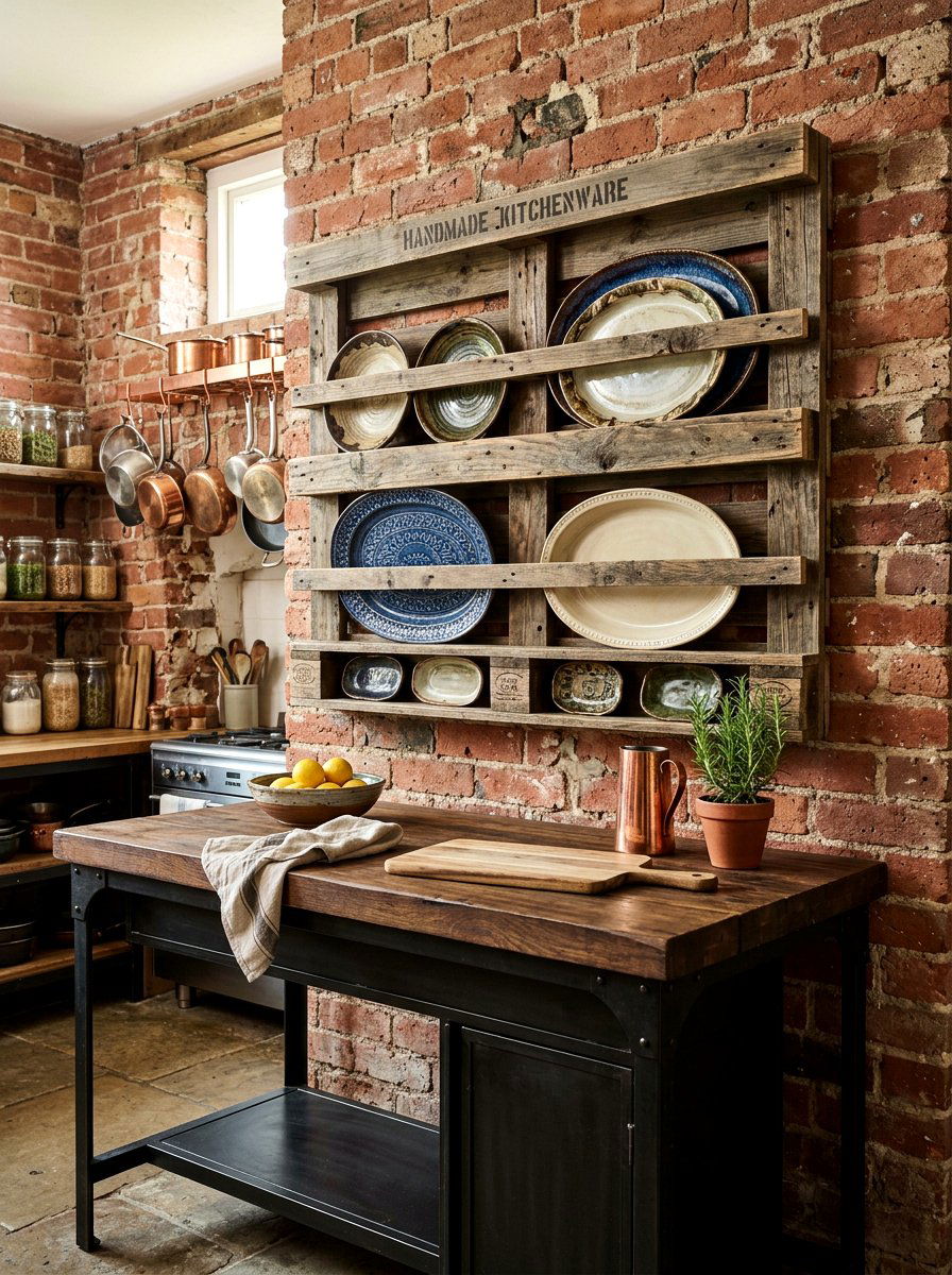 Rustic Pallet Plate Rack - 30 plate rack wall ideas