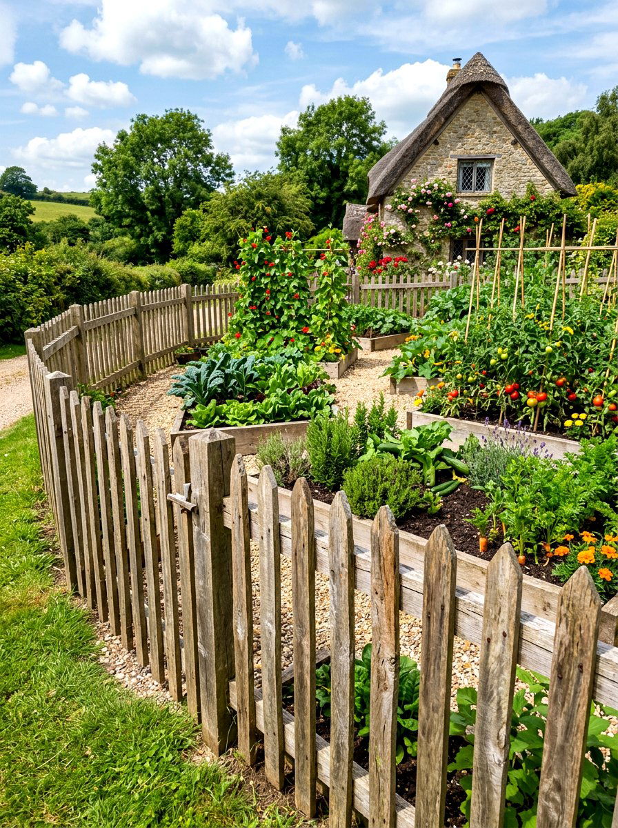 Rustic Picket Fence - 30 rustic fence ideas