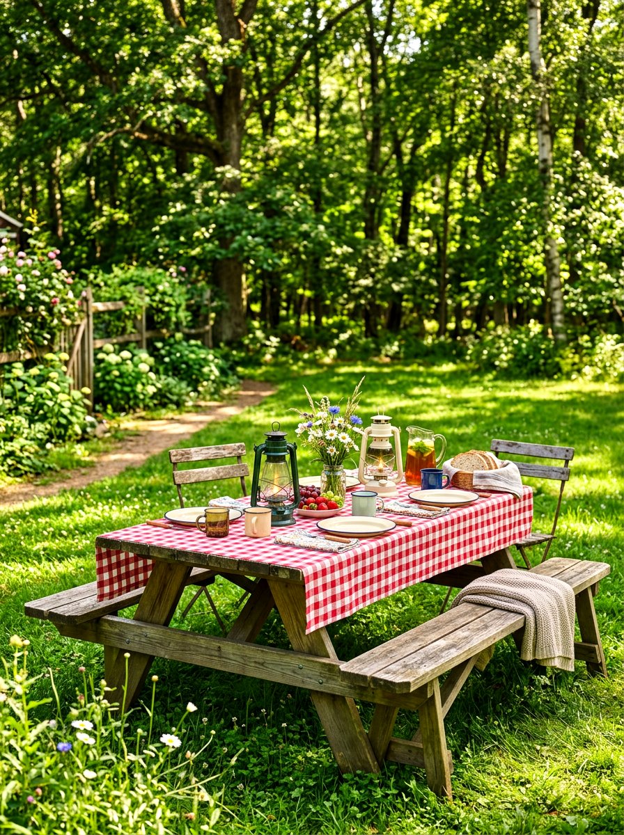 Rustic Picnic Table - 30 intimate hosting ideas