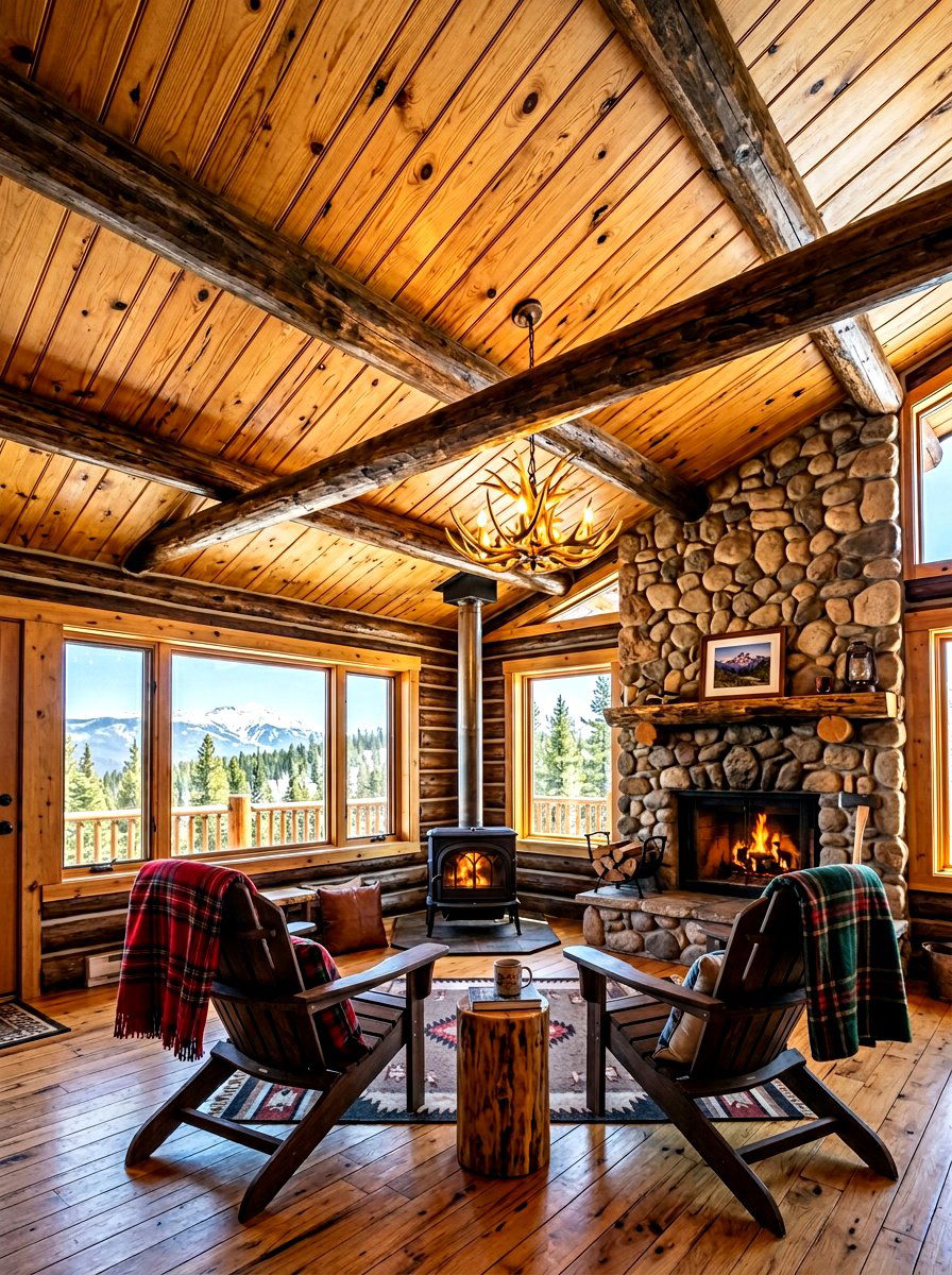 Rustic Pine Beadboard Ceiling - 30 porch beadboard ceiling ideas