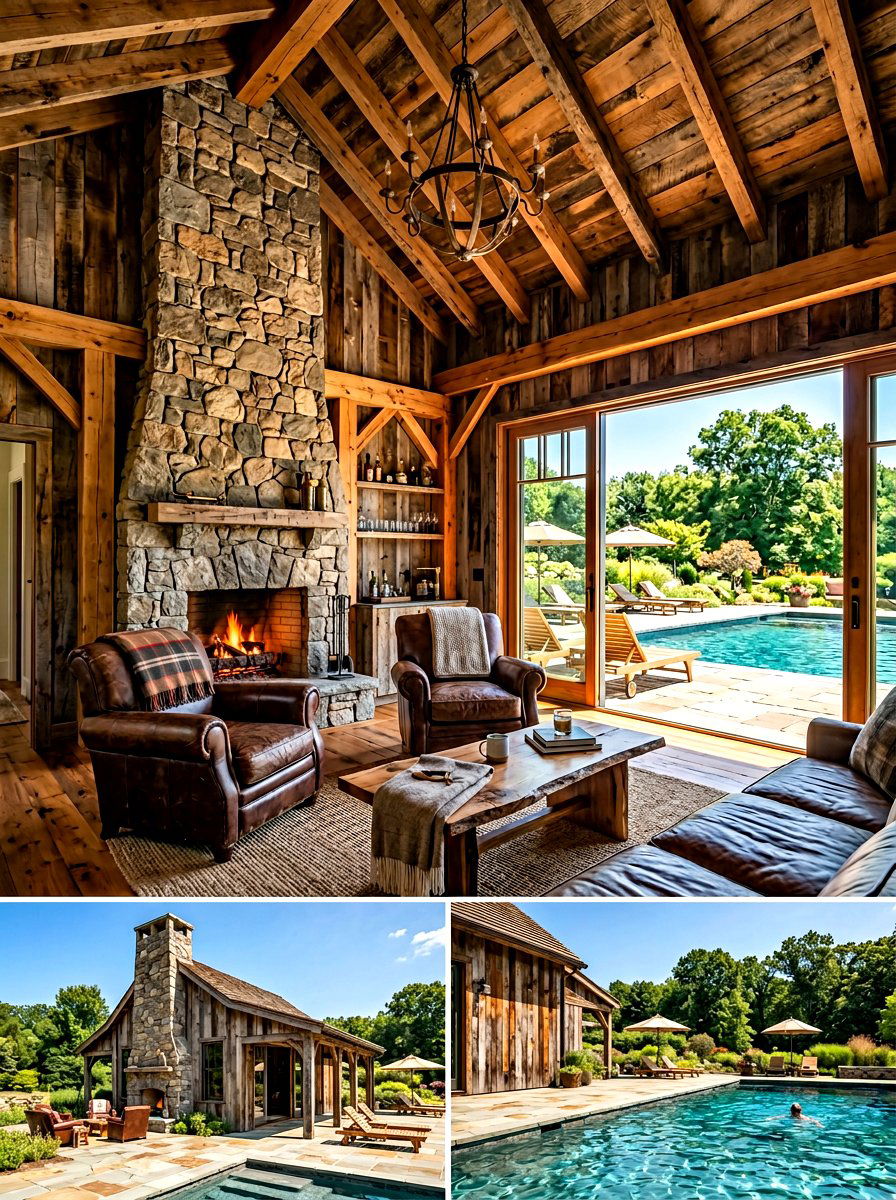 Rustic Pool House - 30 pool house ideas