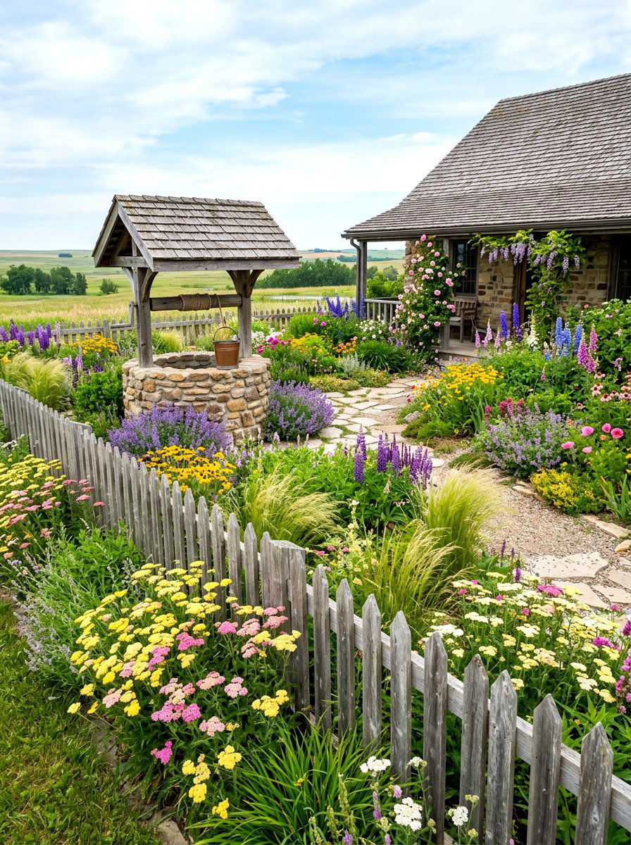 Rustic Prairie Cottage Garden - 30 prairie style garden ideas