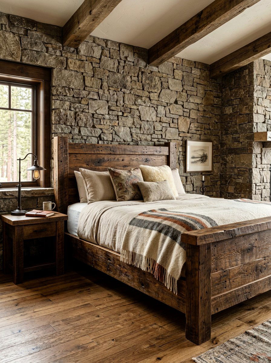 Rustic Reclaimed Wood Bed - 30 wood bed frame ideas