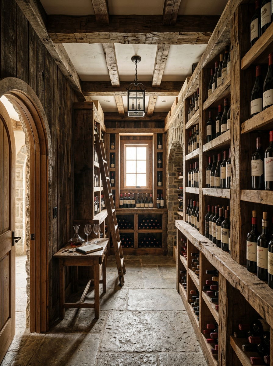 Rustic Reclaimed Wood Cellar - 30 small wine cellar ideas