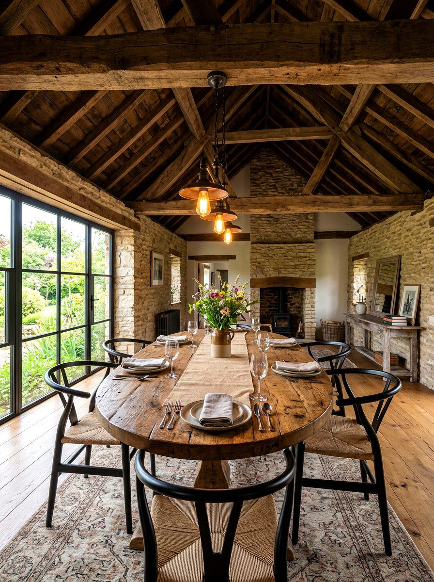 Rustic Reclaimed Wood Oval Dining Table - 30 oval dining table ideas