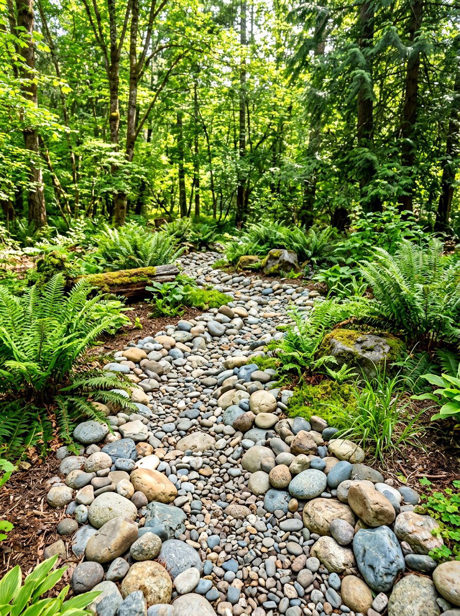 Rustic River Rock Blend - 30 gravel garden ideas