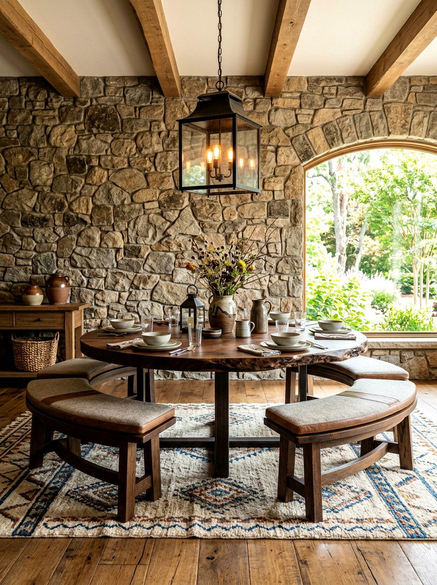 Rustic Round Dining Area - 30 round dining room ideas