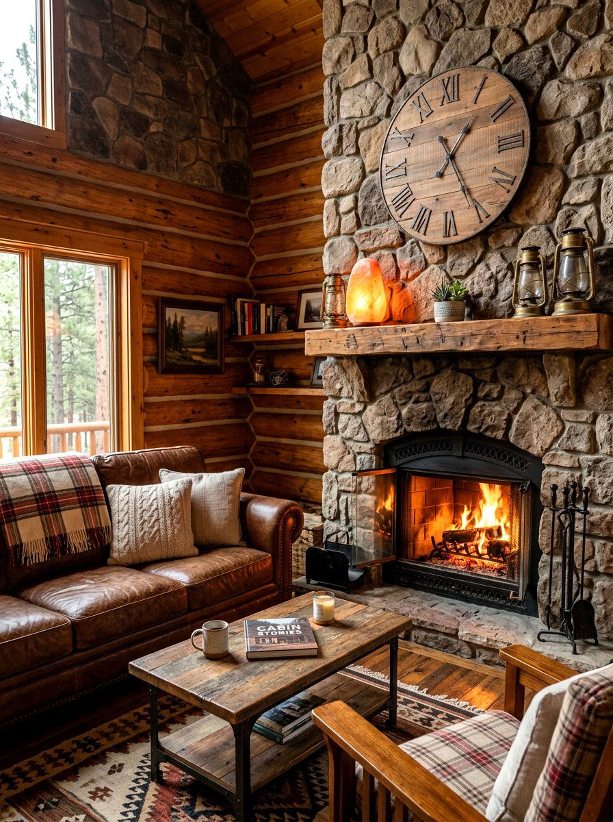Rustic Salt Lamp Living Area - 30 salt lamp corner ideas