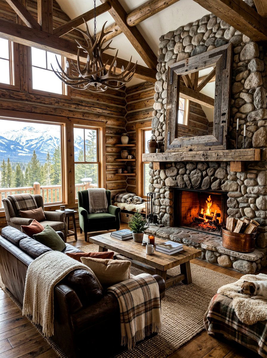 Rustic Salvaged Mirror - 30 mantel mirror ideas