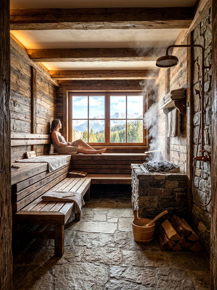 Rustic Sauna Bathroom - 30 sauna bathroom ideas