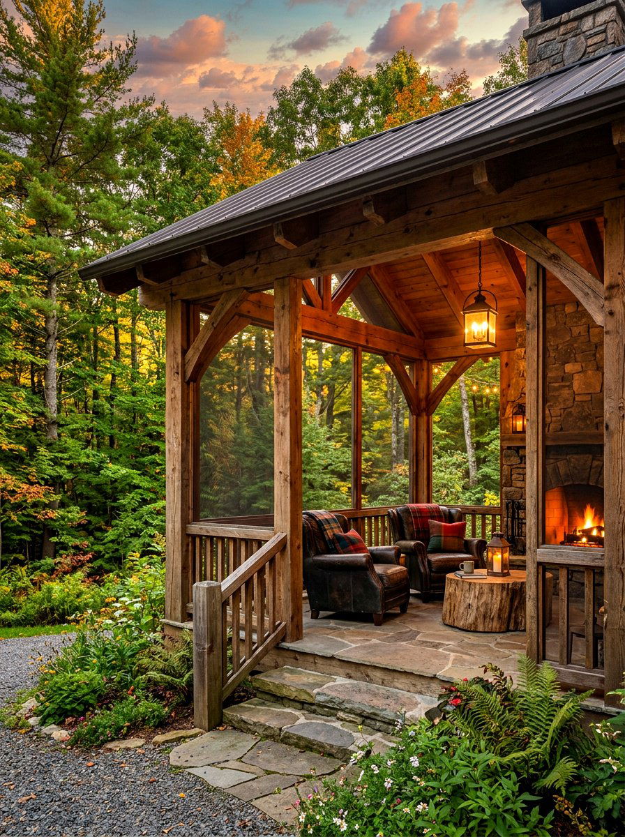 Rustic Screened Porch - 30 screened porch ideas