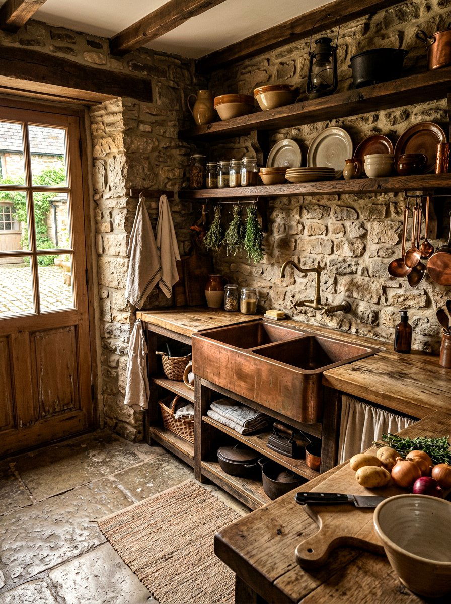 Rustic Scullery - 30 small prep kitchen ideas