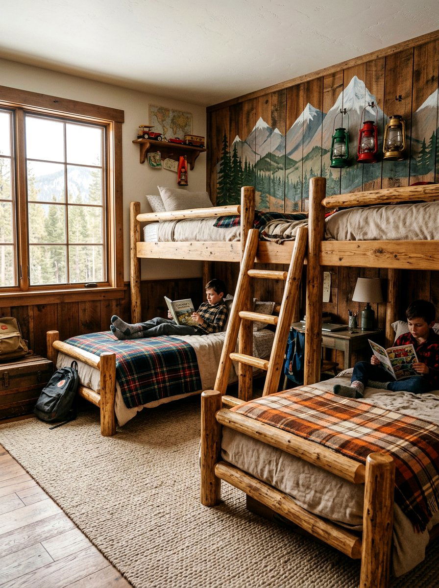 Rustic Shared Boys Space - 30 boys shared bedroom ideas