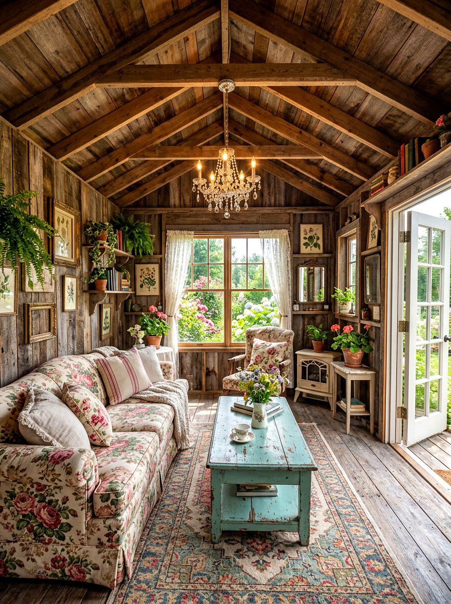 Rustic She Shed - 30 backyard retreat shed ideas