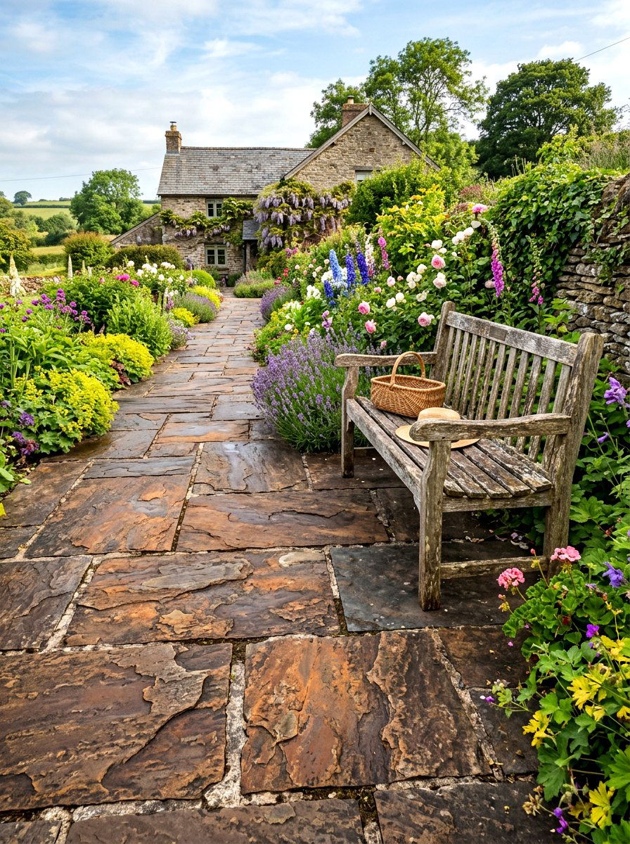 Rustic Slate Flagstone Texture - 30 flagstone patio ideas