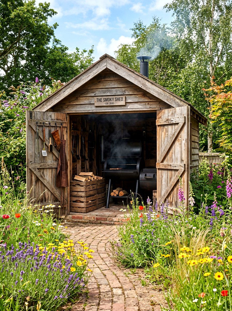 Rustic Smoker Shed - 30 smoker station ideas