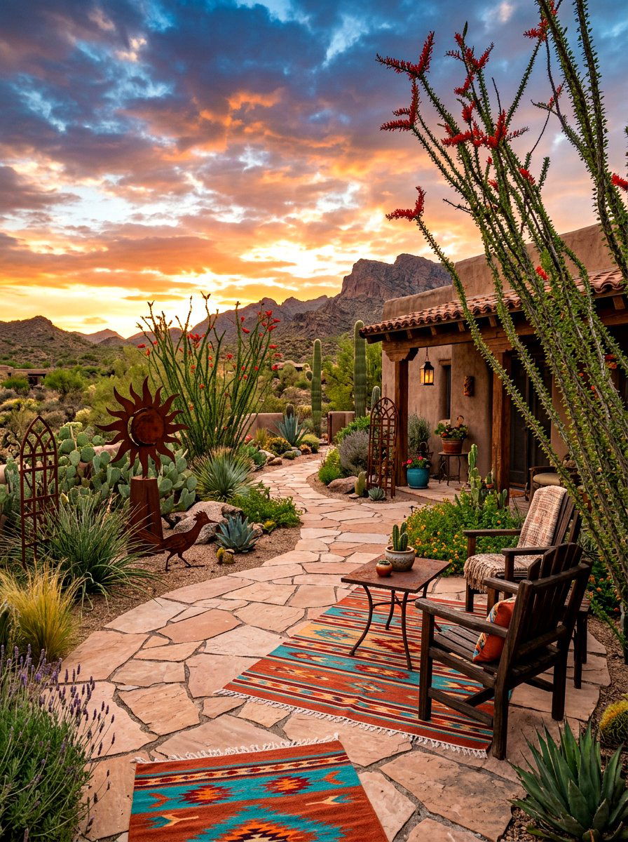 Rustic Southwest Backyard - 30 drought tolerant landscaping ideas