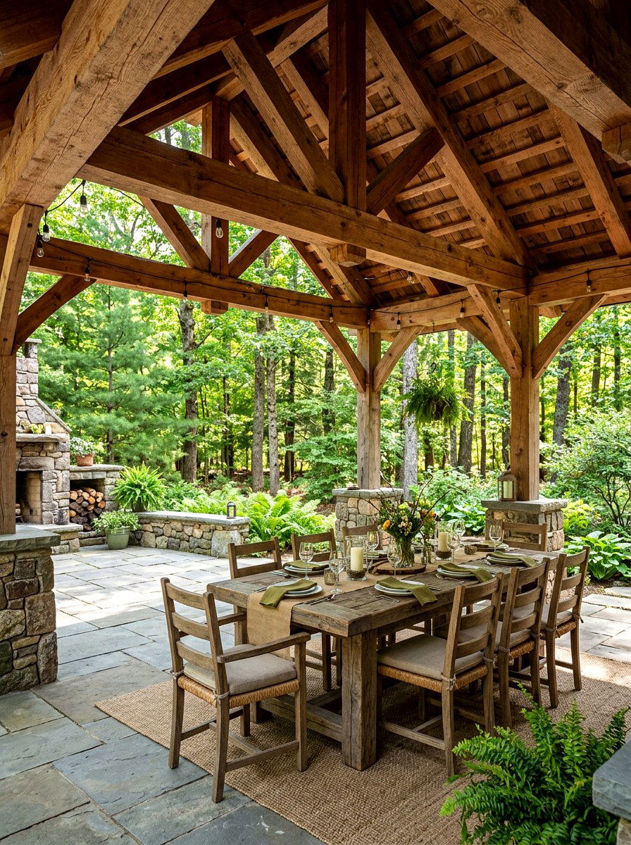 Rustic Stone Covered Patio - 30 all weather patio ideas
