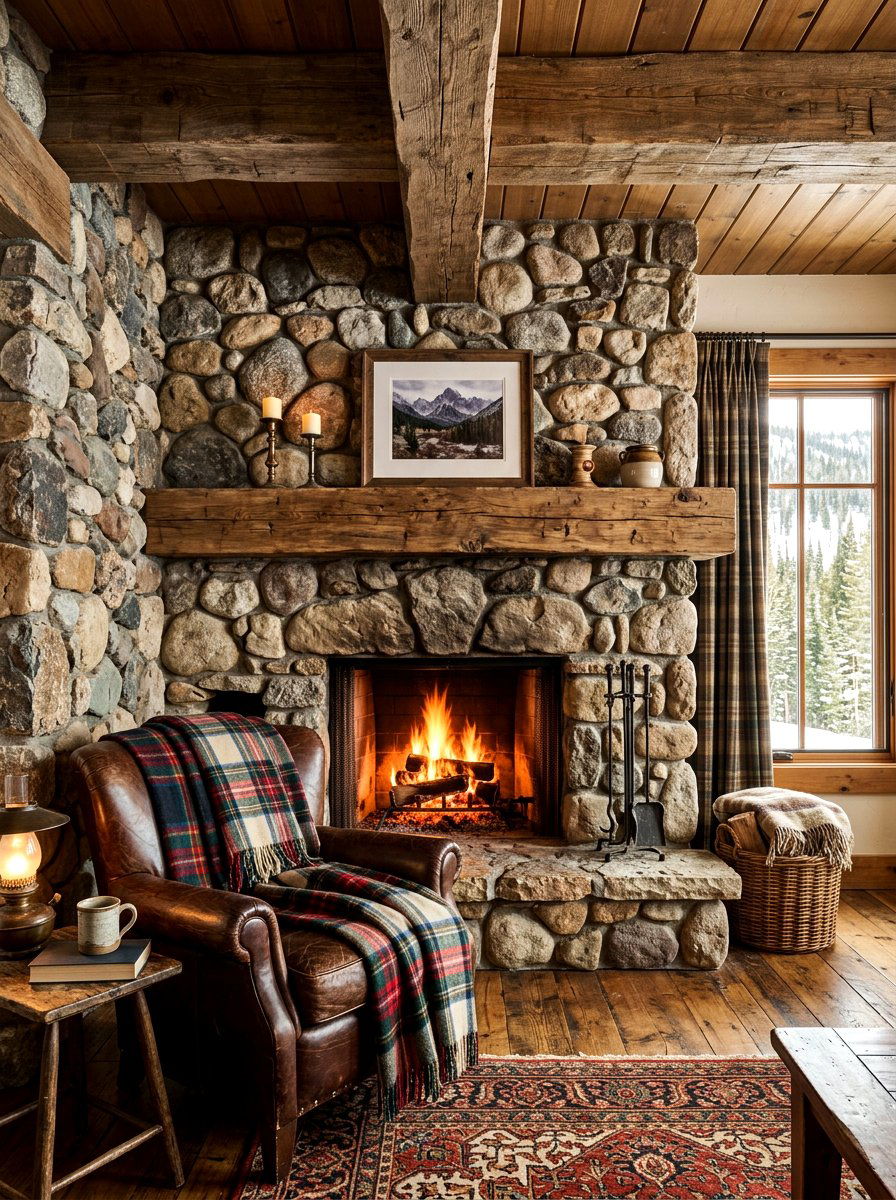 Rustic Stone Fireplace Alcove - 30 fireplace reading nook ideas