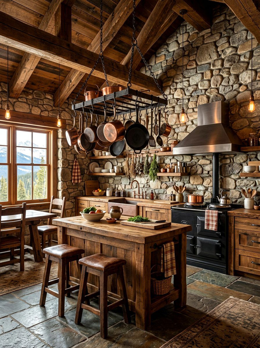 Rustic Stone Kitchen - 30 collected kitchen aesthetic ideas
