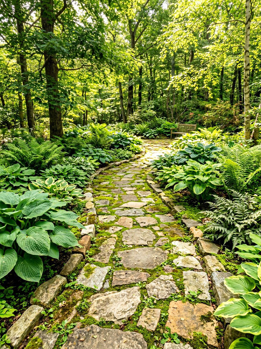 Rustic Stone Path - 30 cottage backyard ideas