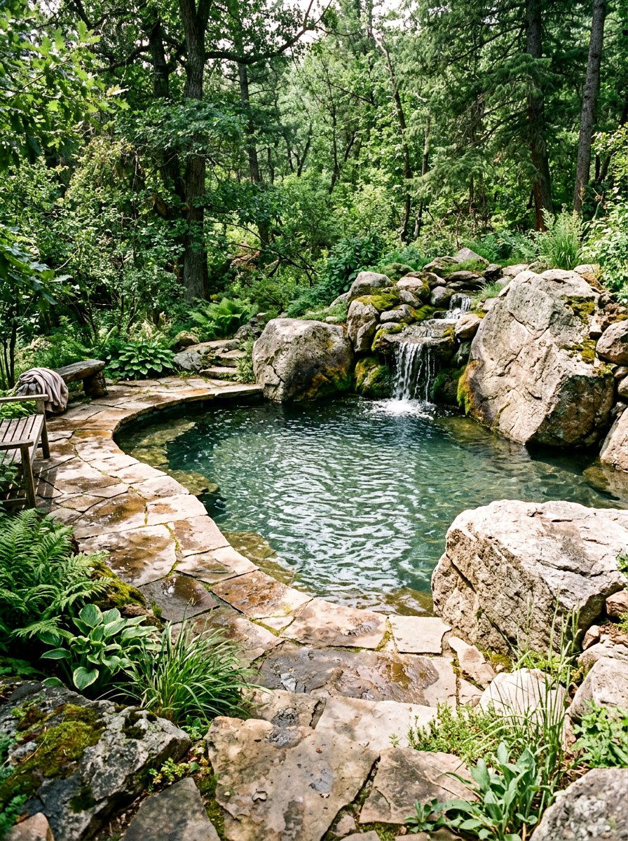 Rustic Stone Pool - 30 narrow pool ideas
